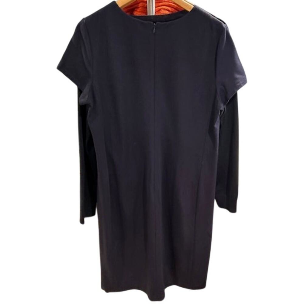 TALBOTS Navy Blue Sheath Shift Short Sleeve Stretch Work Business Casual Size 14 - Picture 4 of 10